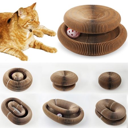 Foldable Cat Scratch Magic-Bell Toy Claw Care  Endless Play
